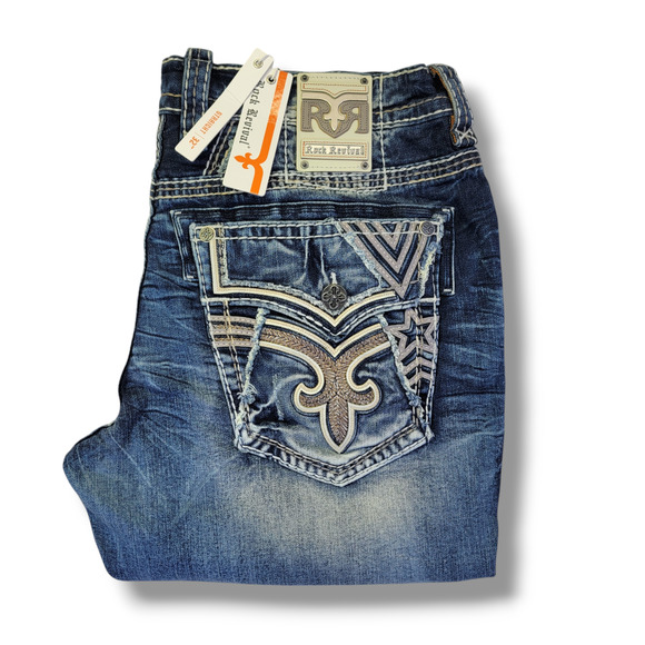 MSRP $189 Rock Revival Blue Fox J201R Straight Jeans Size 40x32